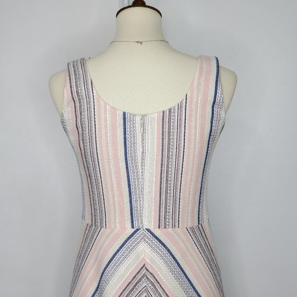W by Worth Classic Timeless Woven Striped A-Line Career Professional Dress 4 - Picture 10 of 14